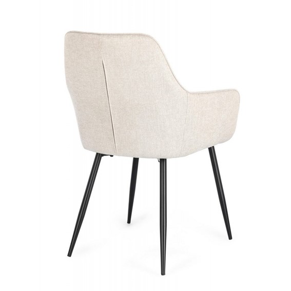 Krzesło CORA ARM Czarny/Beżowy