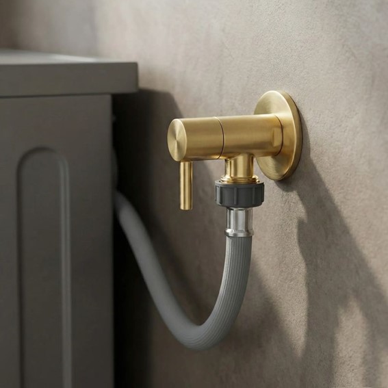 Zawór Kątowy 01 1/2" x 3/4" Złoty Szczotkowany