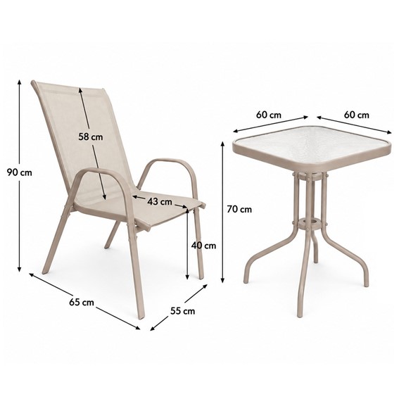 Zestaw Balkonowy MARINO Square Duo Taupe