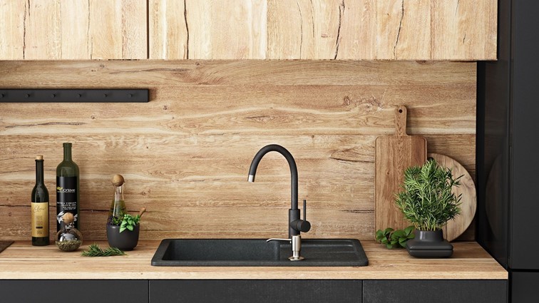 Zlewozmywak Granitowy NORTH + Syfon Czarny Nakrapiany