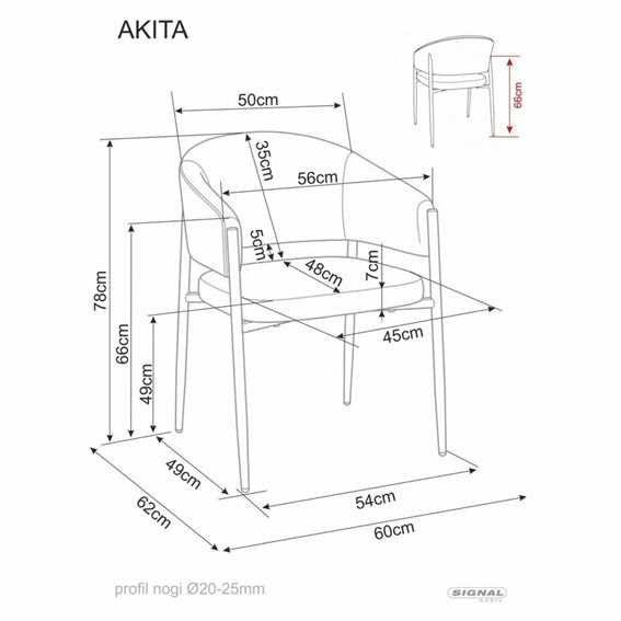 Krzesło AKITA D Beż/Orzech