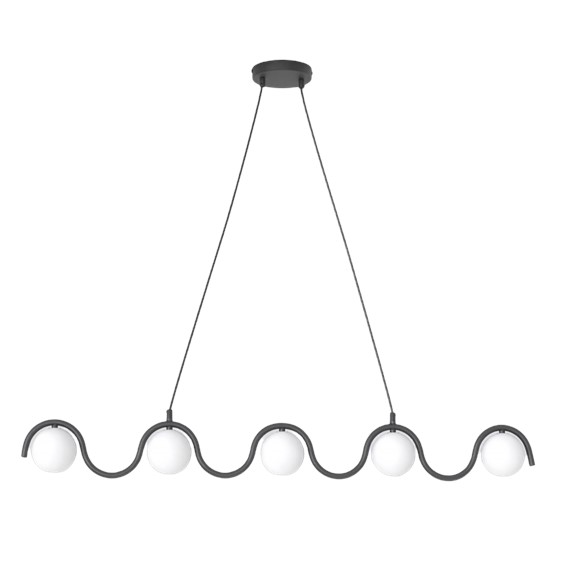 Lampa Wisząca SINUS 5 Czarny/Opal