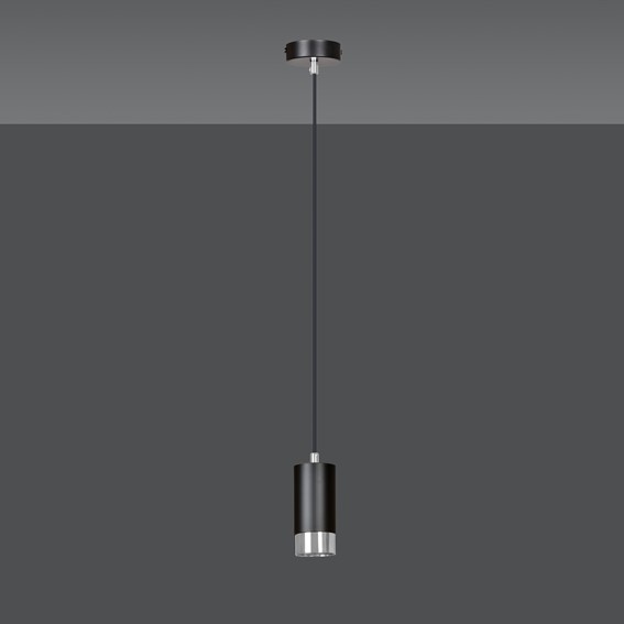 Lampa Wisząca FUMIKO 1 Czarny/Chrom