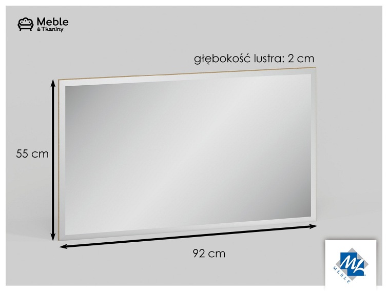 Lustro GLOSS 10 Biały/Dąb