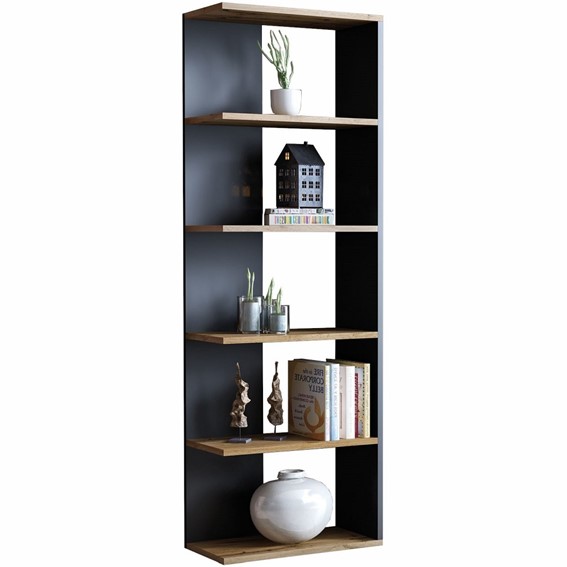 Regał CORNER 170x60 Dąb Wotan/Czarny