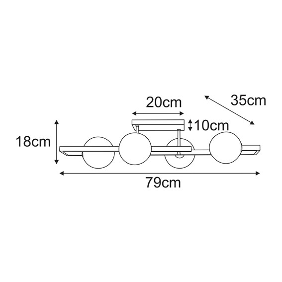 Lampa Sufitowa TORES K-5771 Grafitowy/Czarny