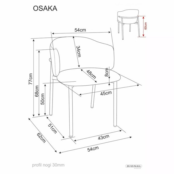 Krzesło OSAKA D Beż/Orzech