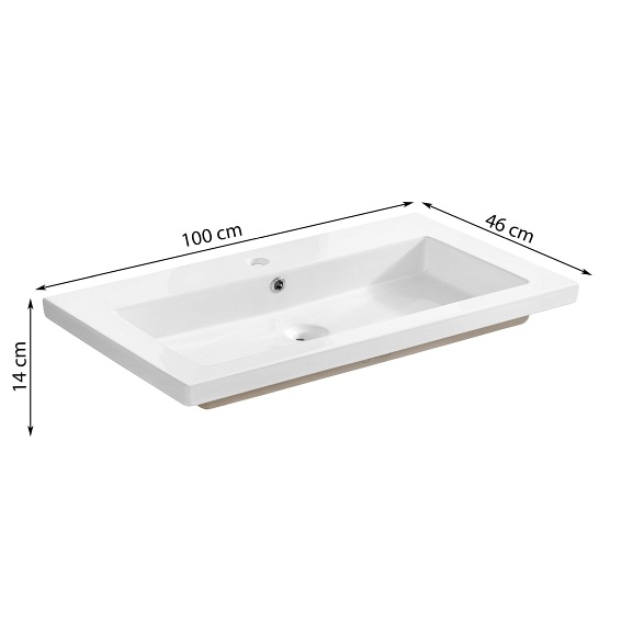 Umywalka E-8070 100 DP SPIRIT 2 Biała