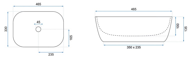 Umywalka Nablatowa MARBEL Biały