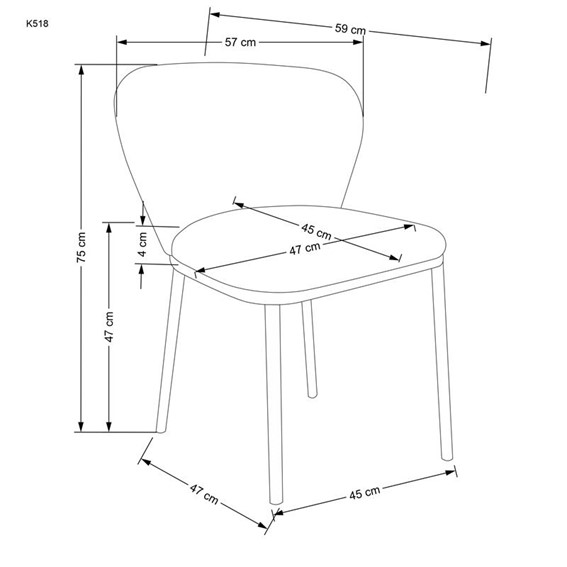 Krzesło K518 Czarny/Kremowy