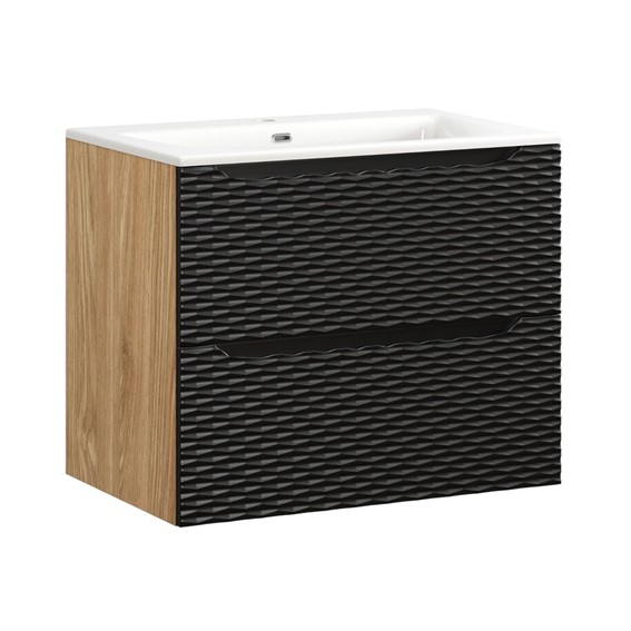 Zestaw Meblowy SKY 70cm Czarny Mat/Dąb Olejowany