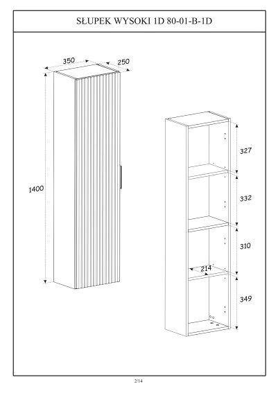 Słupek Wysoki ADEL Naturalny