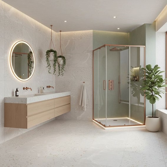 Kabina Prysznicowa CITY 80x100cm Miedź Szczotkowany