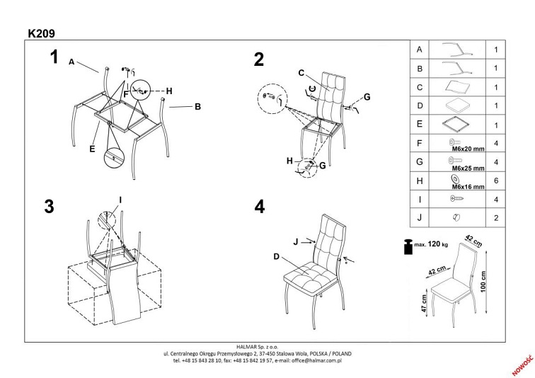 Krzesło K416 Velvet Chrom/Granatowy