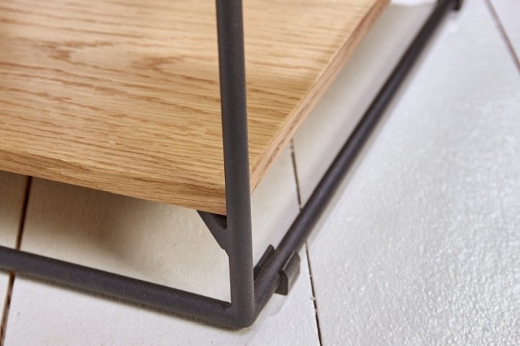 Stolik Nocny Scorpion 40x40cm Dąb/Czarny