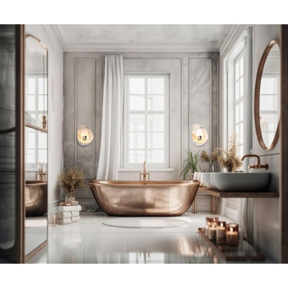 Lampa Ścienna ROCK Złoty/Biały