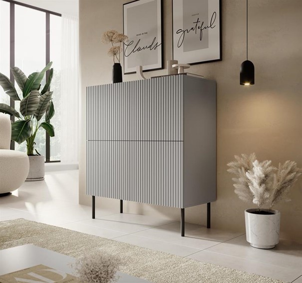 Komoda ASENSIO KM2 Czarny/Jasny Popiel