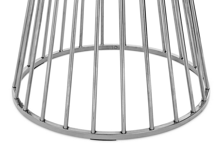 Stół GLAM MARBLE Fi110cm Biały/Chrom