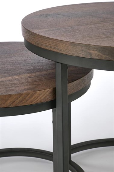 Zestaw 2 Ław OREO fi43/53 Czarny/Orzech