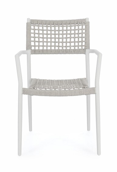 Krzesło Ogrodowe CALETA Biały/Szary