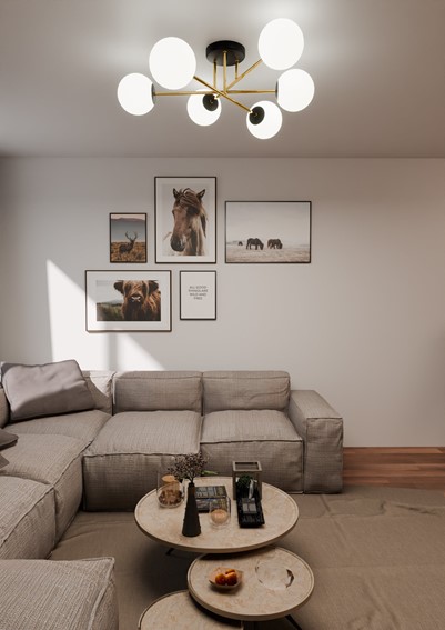 Lampa Sufitowa MAGNUM 6 Czarny/Opal