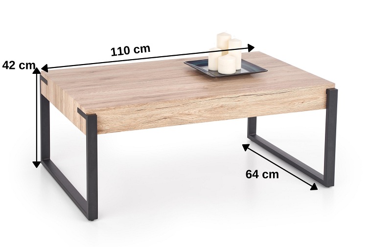 CAPRI ława dąb san remo / czarny