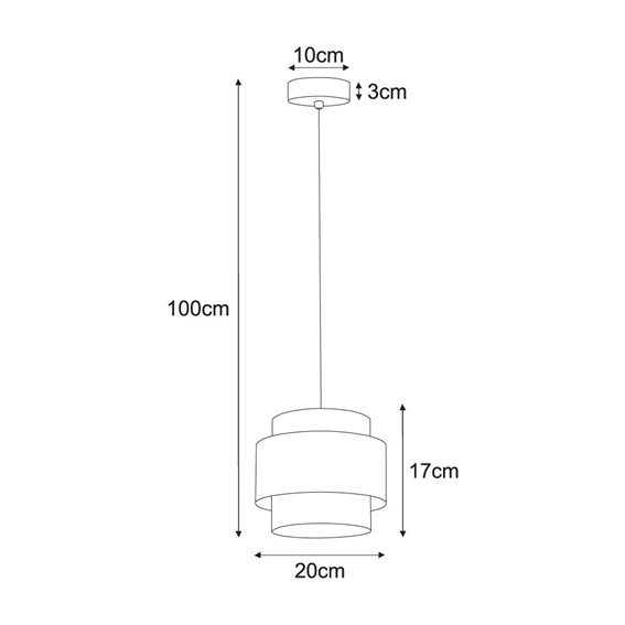 Lampa Wisząca CEZAR K-5270 Biały/Beżowy