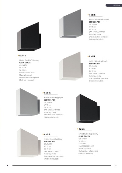 Kinkiet Rubik długi biały