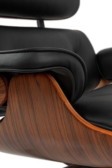 Fotel z Podnóżkiem LOUNGE HM PREMIUM Czarny/Różany