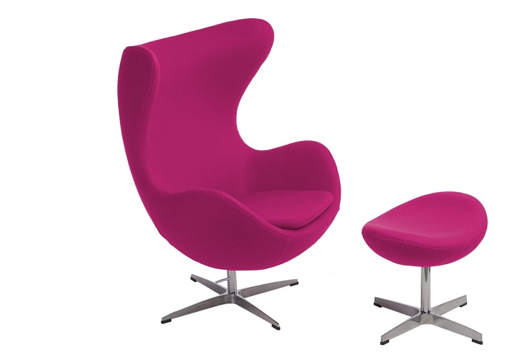 Fotel z Podnóżkiem Jajo 66x78x106 Amarantowy Premium Kaszmir 39