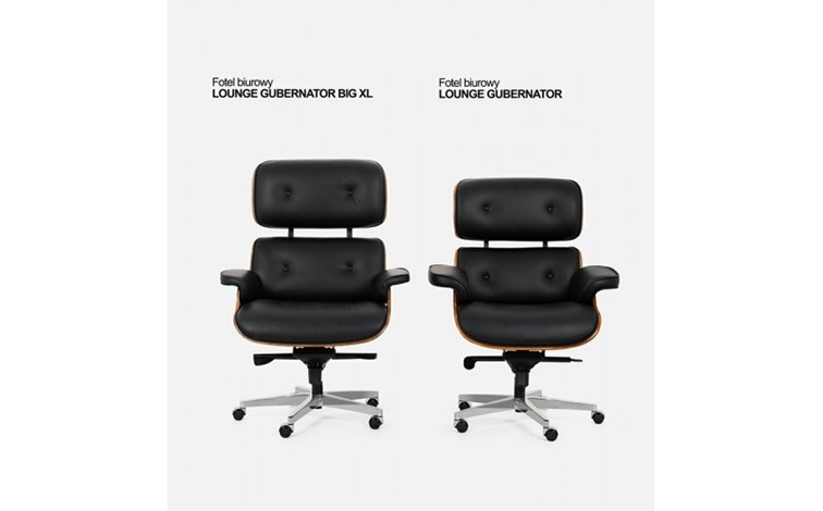 Fotel Biurowy LOUNGE GUBERNATOR BIG XL Czarny/Orzech