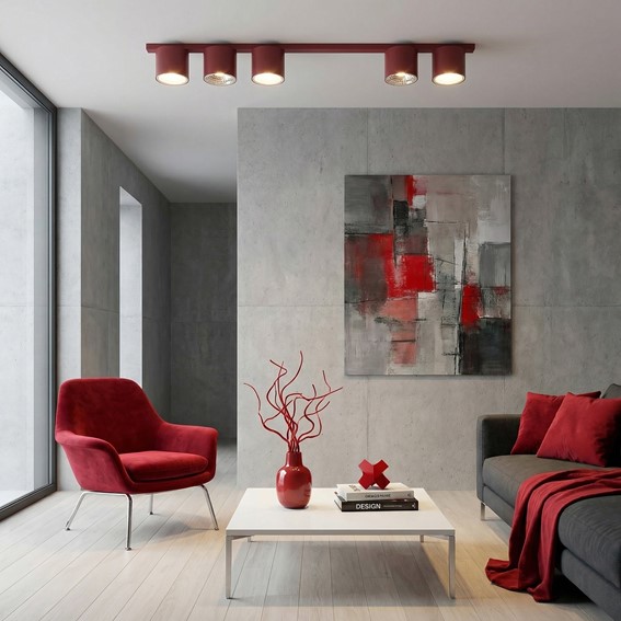 Lampa Sufitowa NANO 5 Burgundowy