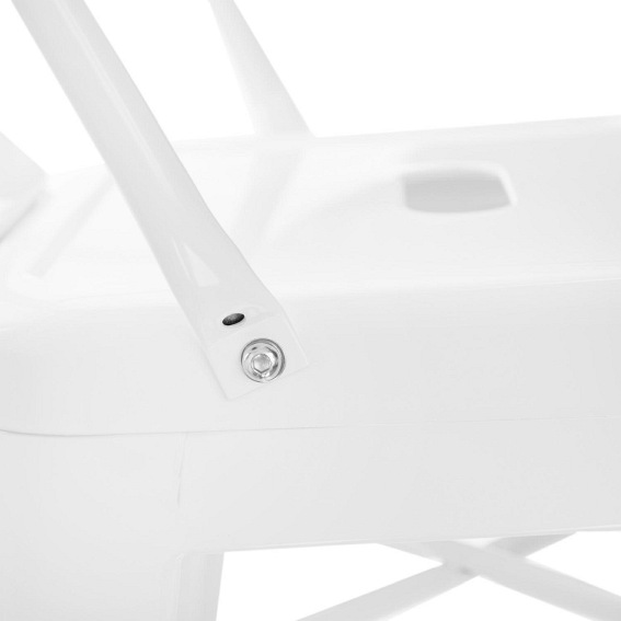 Stołek Barowy PARIS Back Biały Inspirowany Tolix