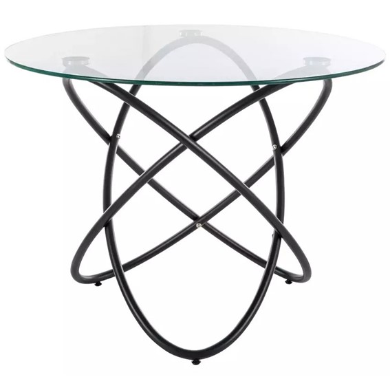 Stół Okrągły ORBIT fi100 Transparentny/Czarny