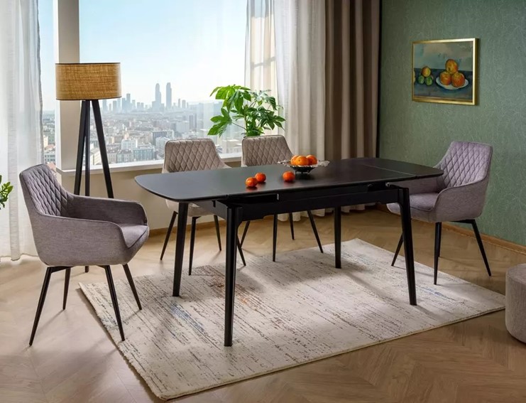 Stół Rozkładany SENTO (120-180)x80 Czarny Mat