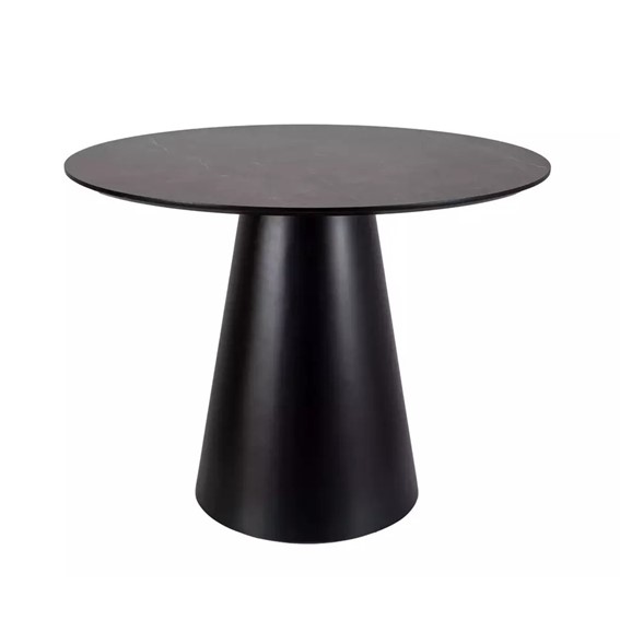 Stół ANGEL fi100 Szary Marmur/Czarny Mat