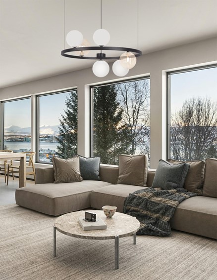 Lampa Wisząca SATURNO K-5695 Biały/Bursztynowy/Czarny