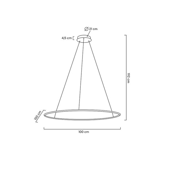 Lampa Wisząca RING SLIM 100 Złoty/Biały