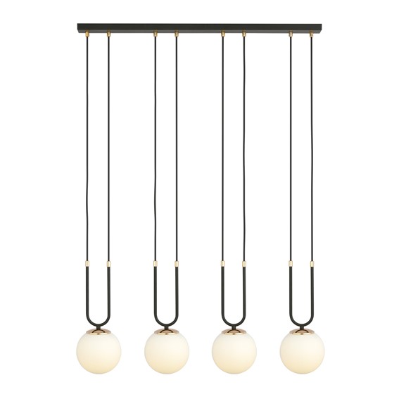 Lampa Wisząca GLAM 4 Czarny/Opal
