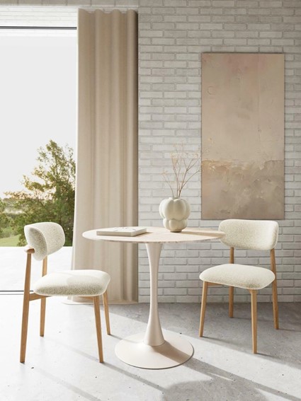 Stół MALTA fi90 Brązowy/Beżowy