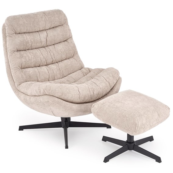 Fotel Wypoczynkowy OLYMPIC z Podnóżkiem Cappuccino