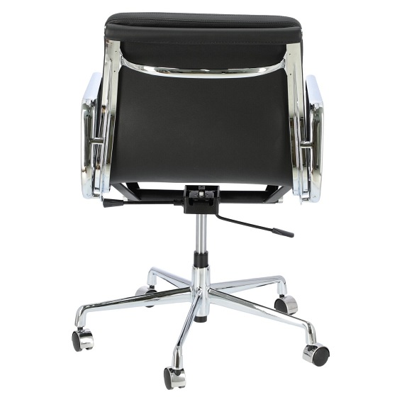 Fotel Biurowy Skóra Naturalna CH2171T Czarna/Chrom
