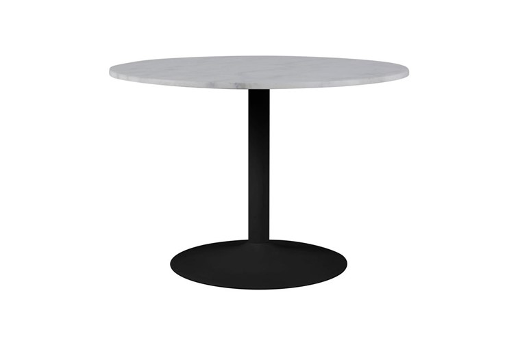 Stół TARIFA fi110 Biały Marmur Czarna Podstawa