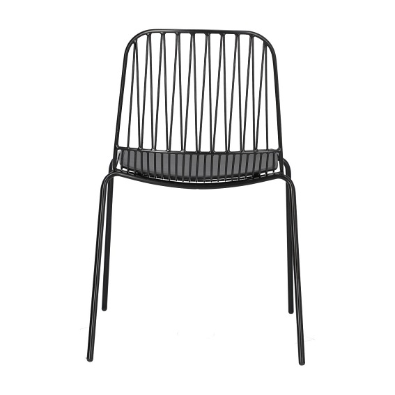 Krzesło z Poduszką PU WILLY Black Czarny