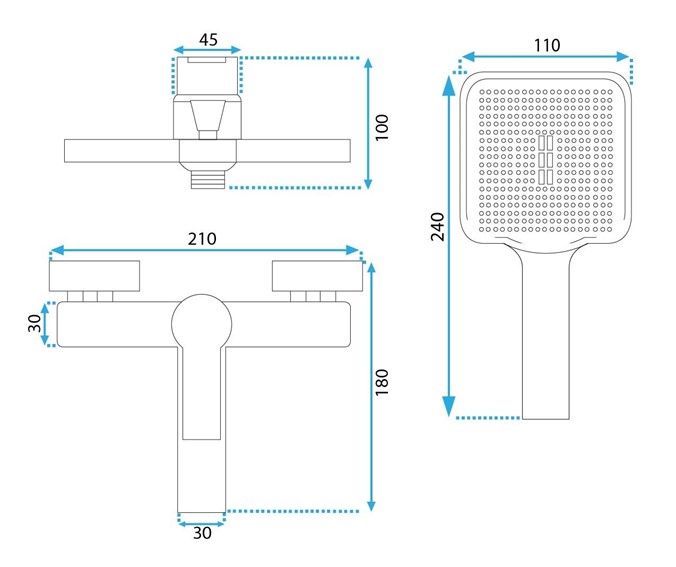 Bateria Wannowa ARGUS Złoty Szczotkowany