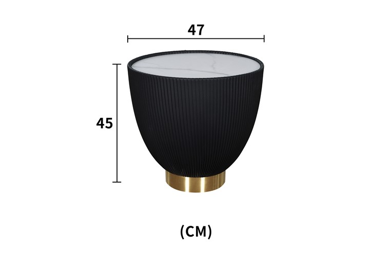 Stolik MODIG M69 fi47 Czarny/Biały/Złoty