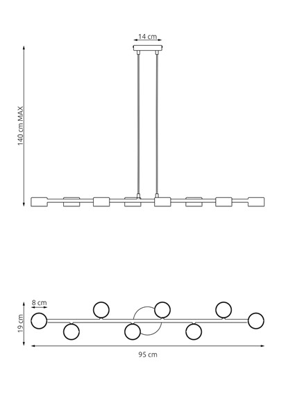 Lampa Wisząca MEGARA 8 Czarny