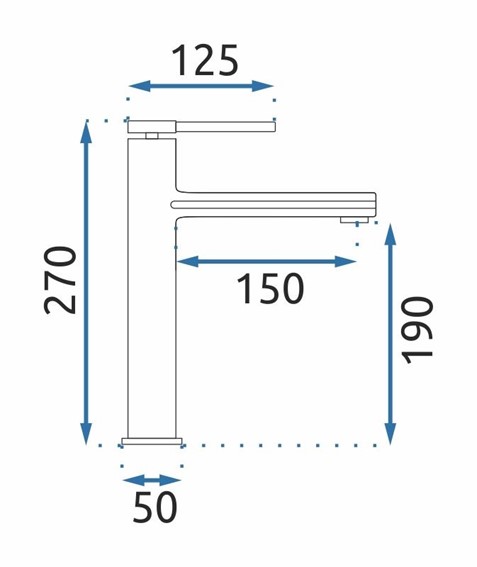 Bateria Umywalkowa Wysoka OVAL Czarny