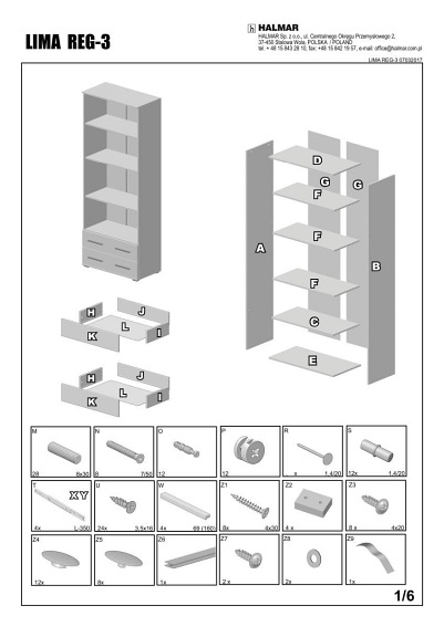 Regał LIMA REG3 Dąb Sonoma/Biały