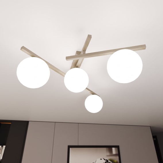Lampa Sufitowa SMART 4 Beżowy/Opal